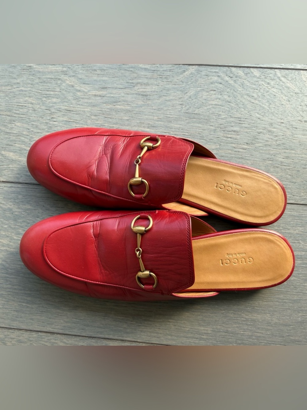 GUCCI Red Leather Mules (Women’s Size 39)